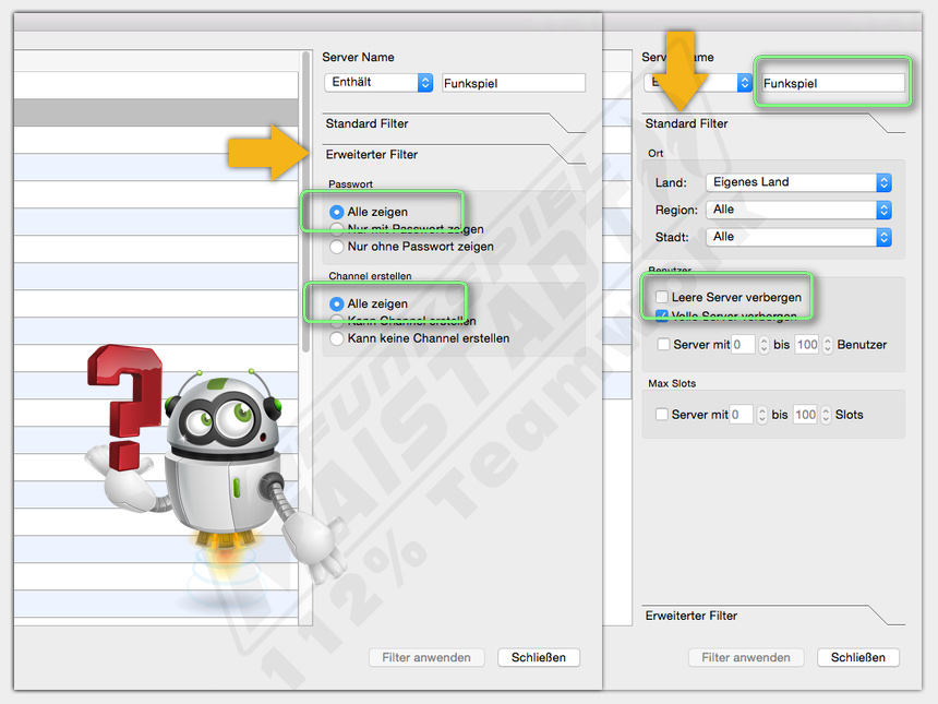 Teamspeak Serverliste - Funkspiel Maistadt - 112% Teamwork